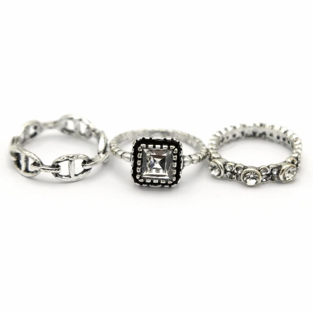 Women's Ring 3Pc - Silver, Women, Finger Rings, Chase Value, Chase Value