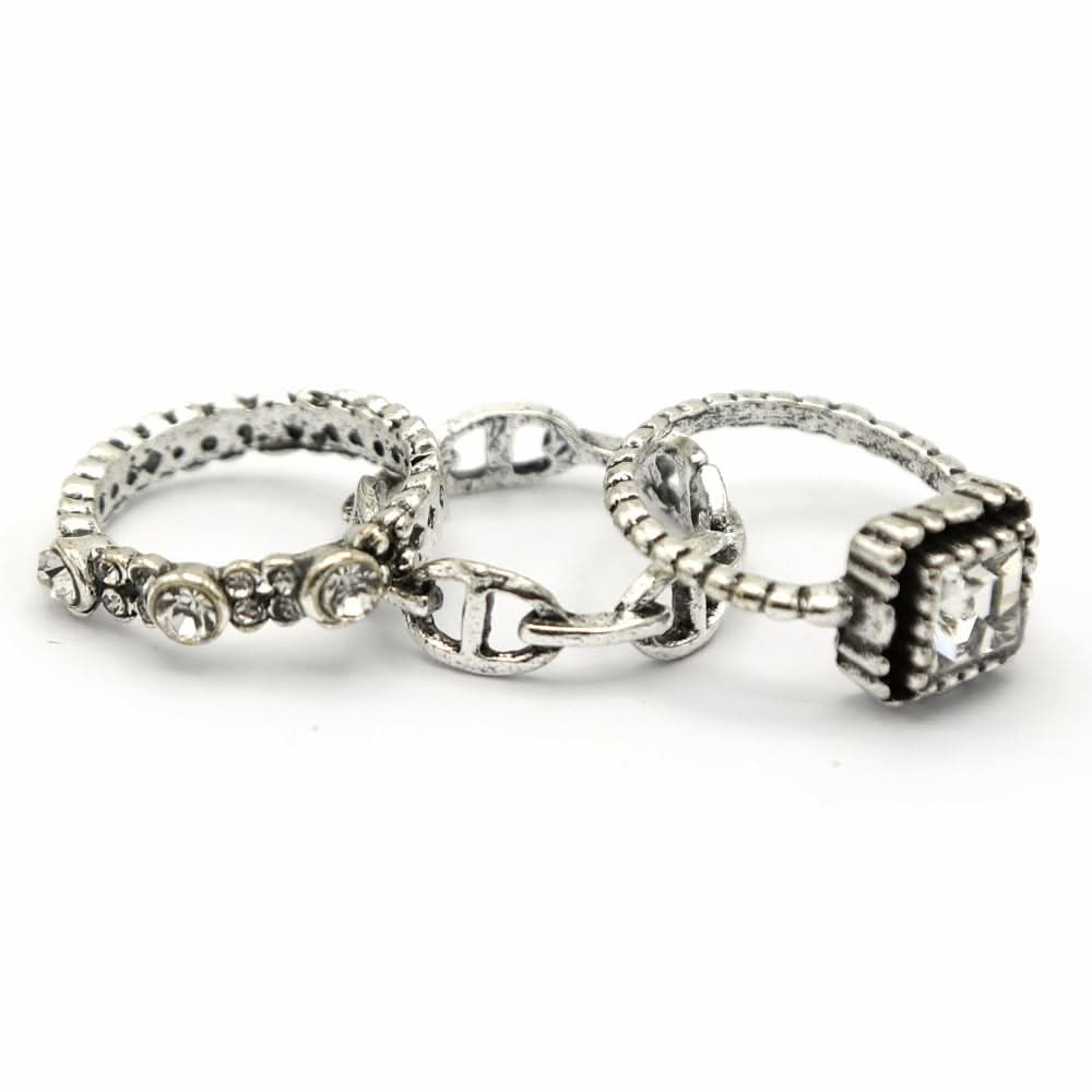 Women's Ring 3Pc - Silver, Women, Finger Rings, Chase Value, Chase Value
