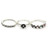 Women's Ring 3Pc - Silver, Women, Finger Rings, Chase Value, Chase Value