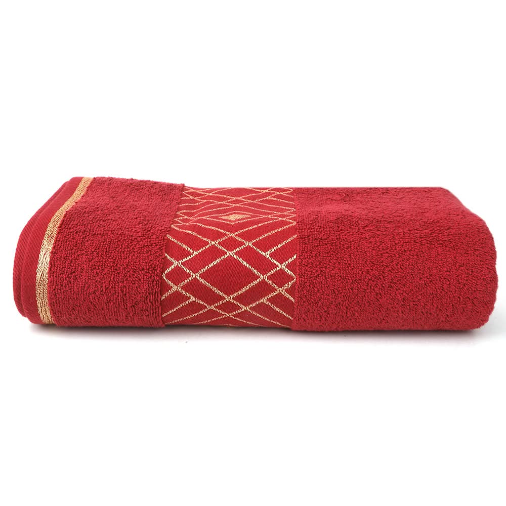 Bath Towel Greek Border - Maroon, Home & Lifestyle, Bath Towels, Chase Value, Chase Value