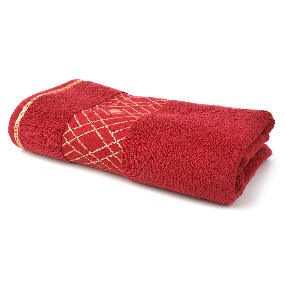 Bath Towel Greek Border - Maroon, Home & Lifestyle, Bath Towels, Chase Value, Chase Value