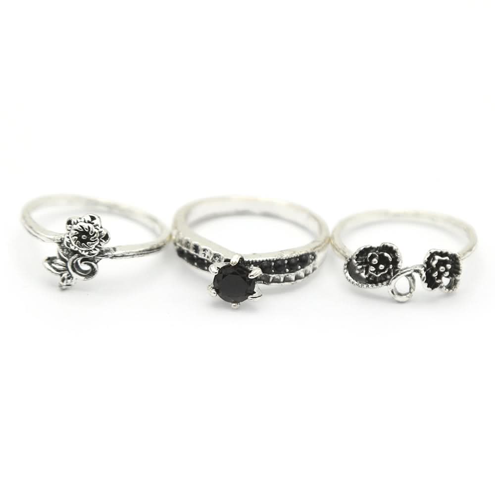 Women's Ring 3Pc - Black, Women, Finger Rings, Chase Value, Chase Value