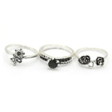 Women's Ring 3Pc - Black, Women, Finger Rings, Chase Value, Chase Value