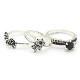 Women's Ring 3Pc - Black, Women, Finger Rings, Chase Value, Chase Value