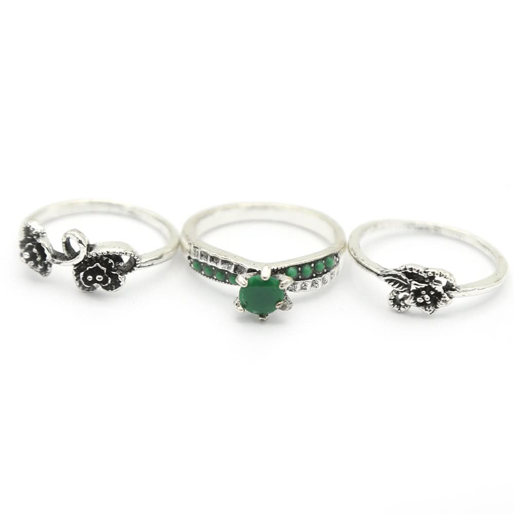 Women's Ring 3Pc - Green, Women, Finger Rings, Chase Value, Chase Value