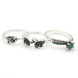 Women's Ring 3Pc - Green, Women, Finger Rings, Chase Value, Chase Value