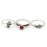 Women's Ring 3Pc - Maroon, Women, Finger Rings, Chase Value, Chase Value