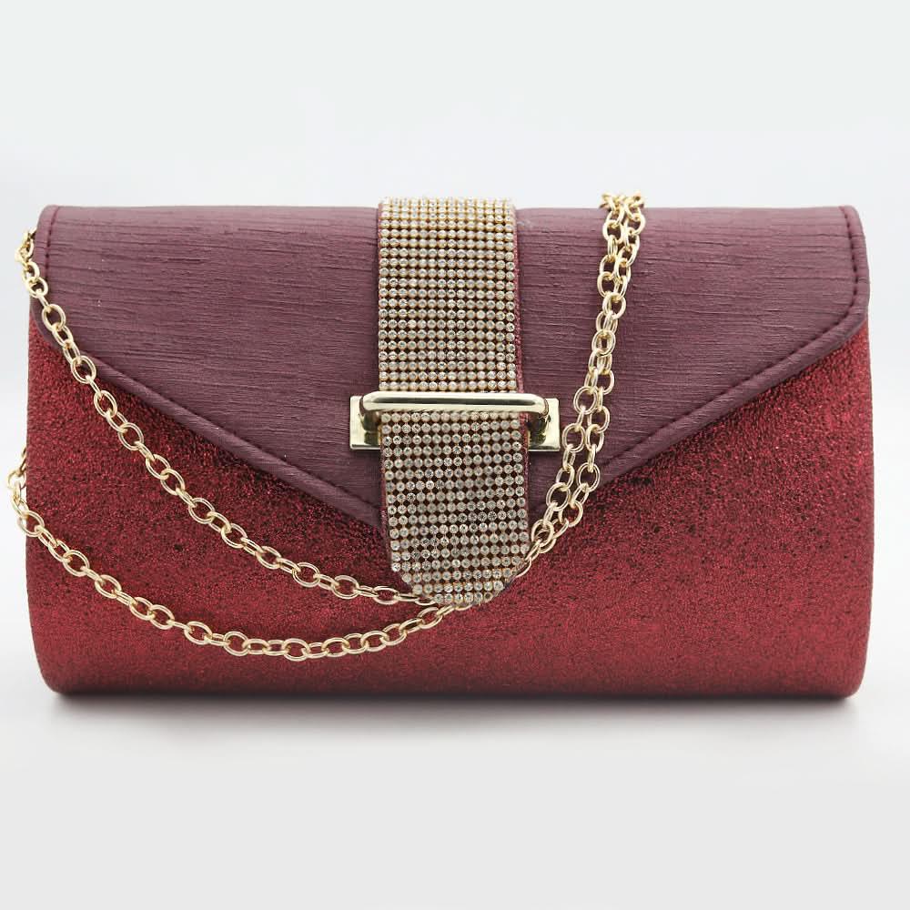 Women's Bridal Clutch 6877 - Maroon, Women, Clutches, Chase Value, Chase Value