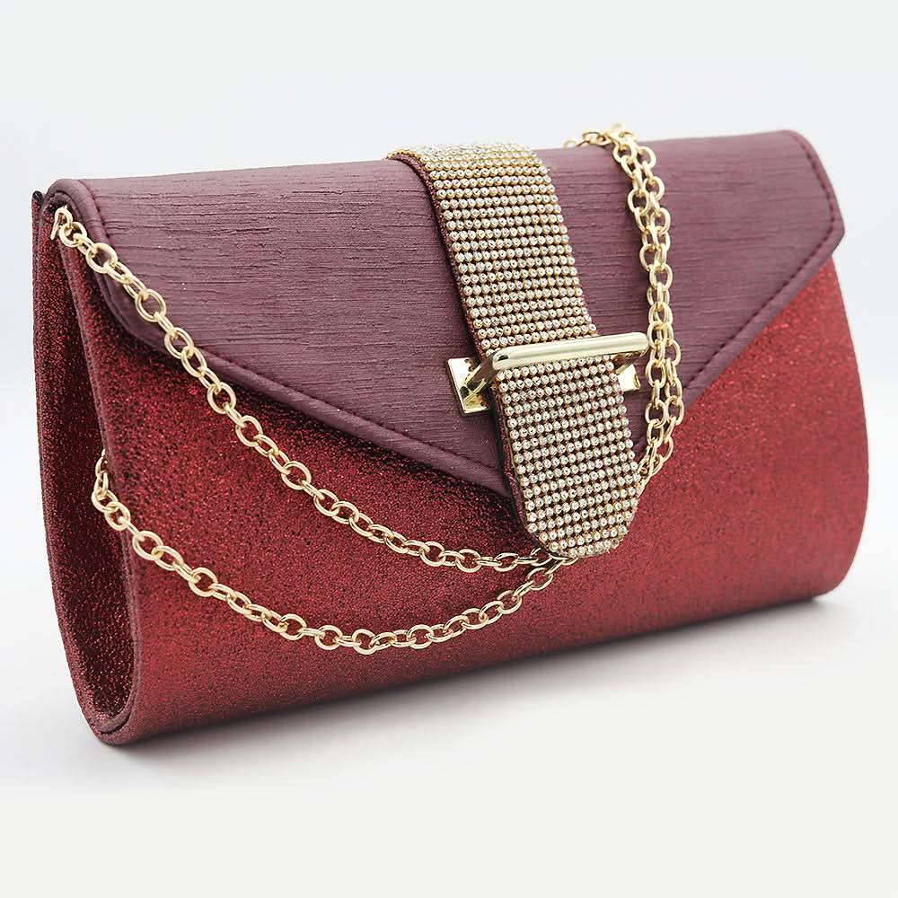 Women's Bridal Clutch 6877 - Maroon, Women, Clutches, Chase Value, Chase Value