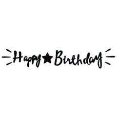 Happy Birthday Chain Joined Letters - Black, Home & Lifestyle, Decoration, Chase Value, Chase Value