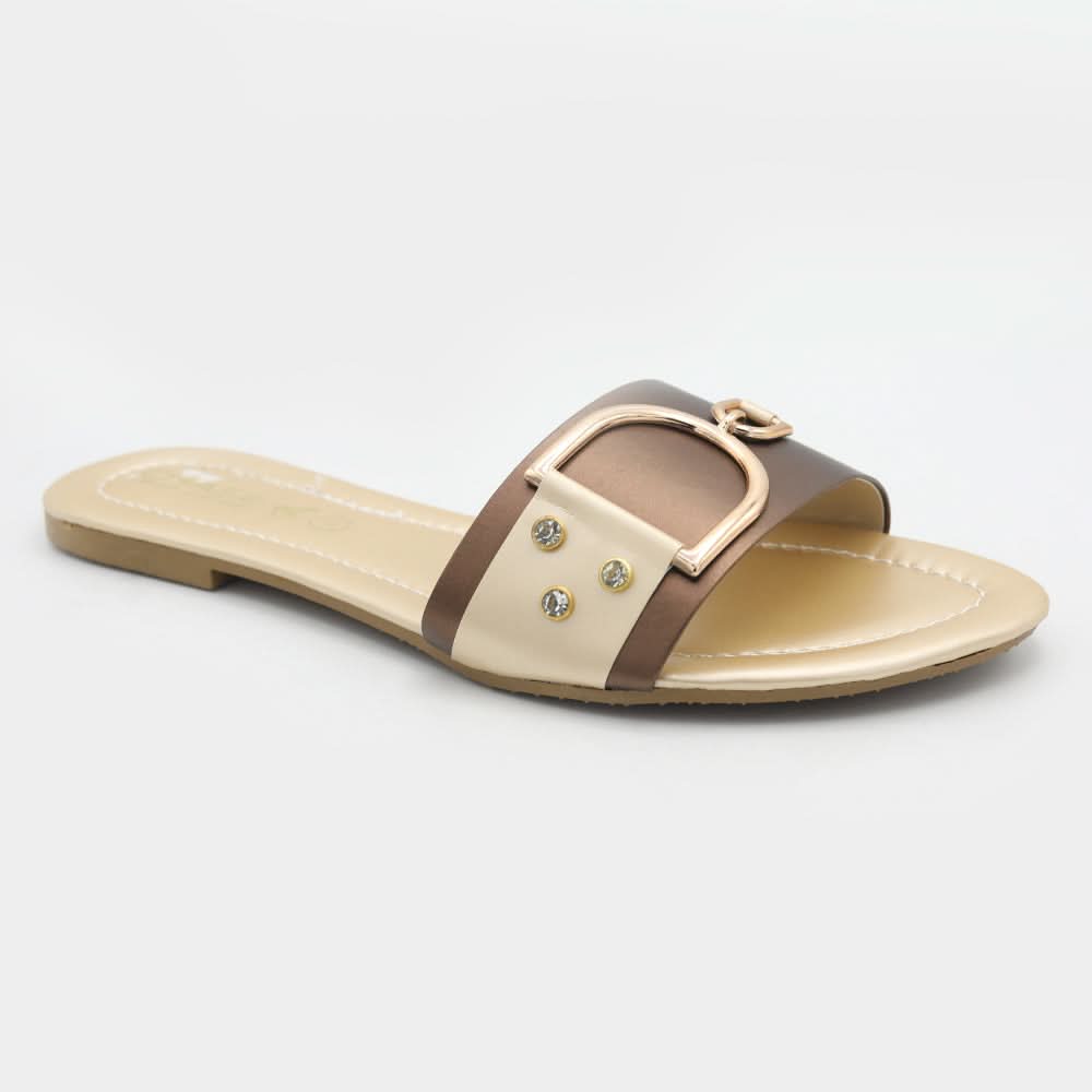Women's Fancy Slippers KL-051 - Golden, Women, Slippers, Chase Value, Chase Value