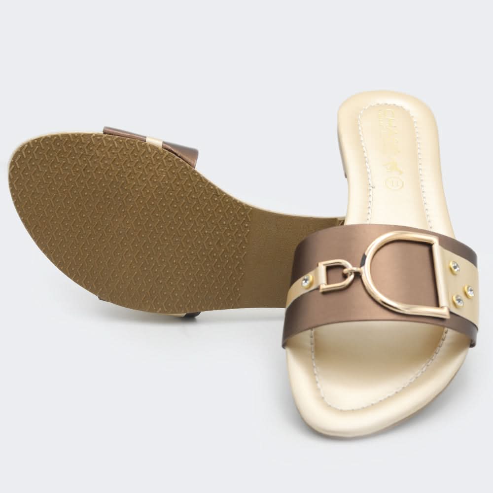 Women's Fancy Slippers KL-051 - Golden, Women, Slippers, Chase Value, Chase Value