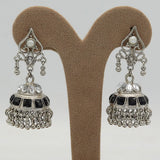 Women's Choki Jhumki 4X4 - Silver & Black, Women, Earrings & Tops, Chase Value, Chase Value