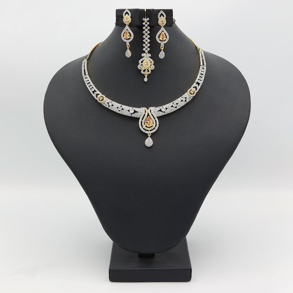 Women's American Diamond Bridal Set - Copper, Women, Jewellery Set, Chase Value, Chase Value