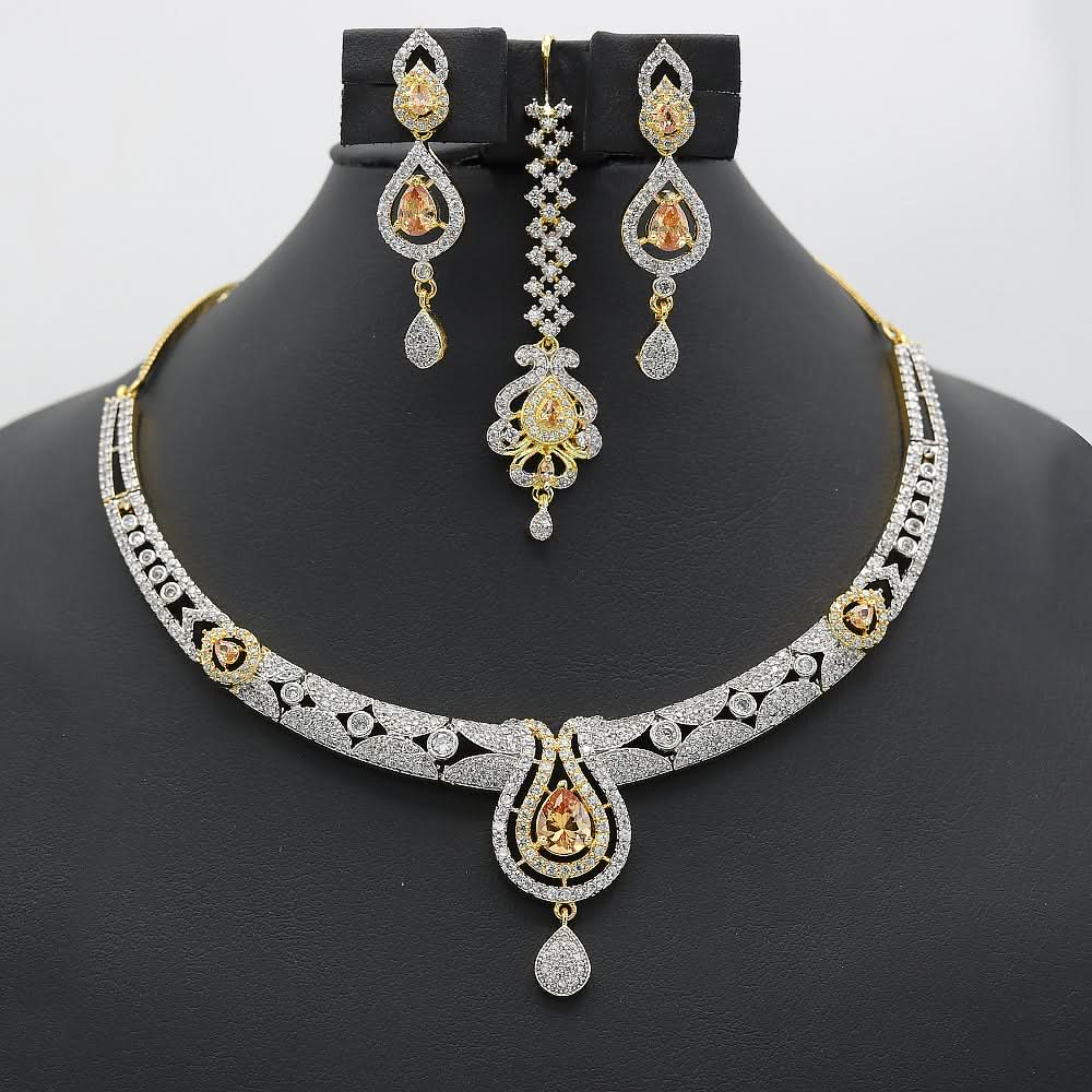 Women's American Diamond Bridal Set - Copper, Women, Jewellery Set, Chase Value, Chase Value