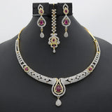 Women's American Diamond Bridal Set - Red, Women, Jewellery Set, Chase Value, Chase Value