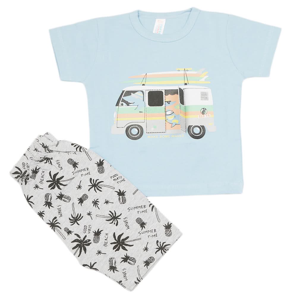 Newborn Boys Half Sleeves Suit - Blue, Kids, Newborn Boys Sets And Suits, Chase Value, Chase Value