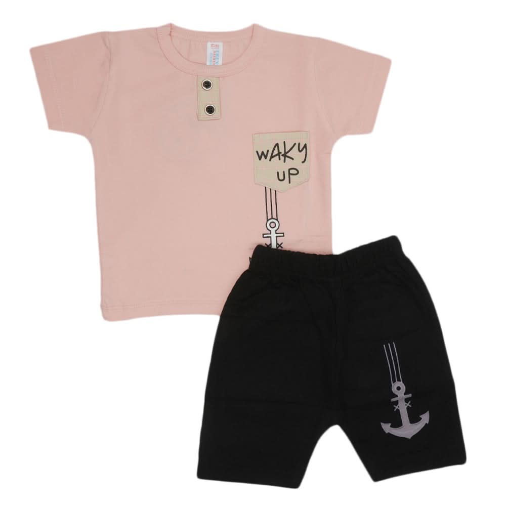 Newborn Boys Half Sleeves Suit - Pink, Kids, Newborn Boys Sets And Suits, Chase Value, Chase Value