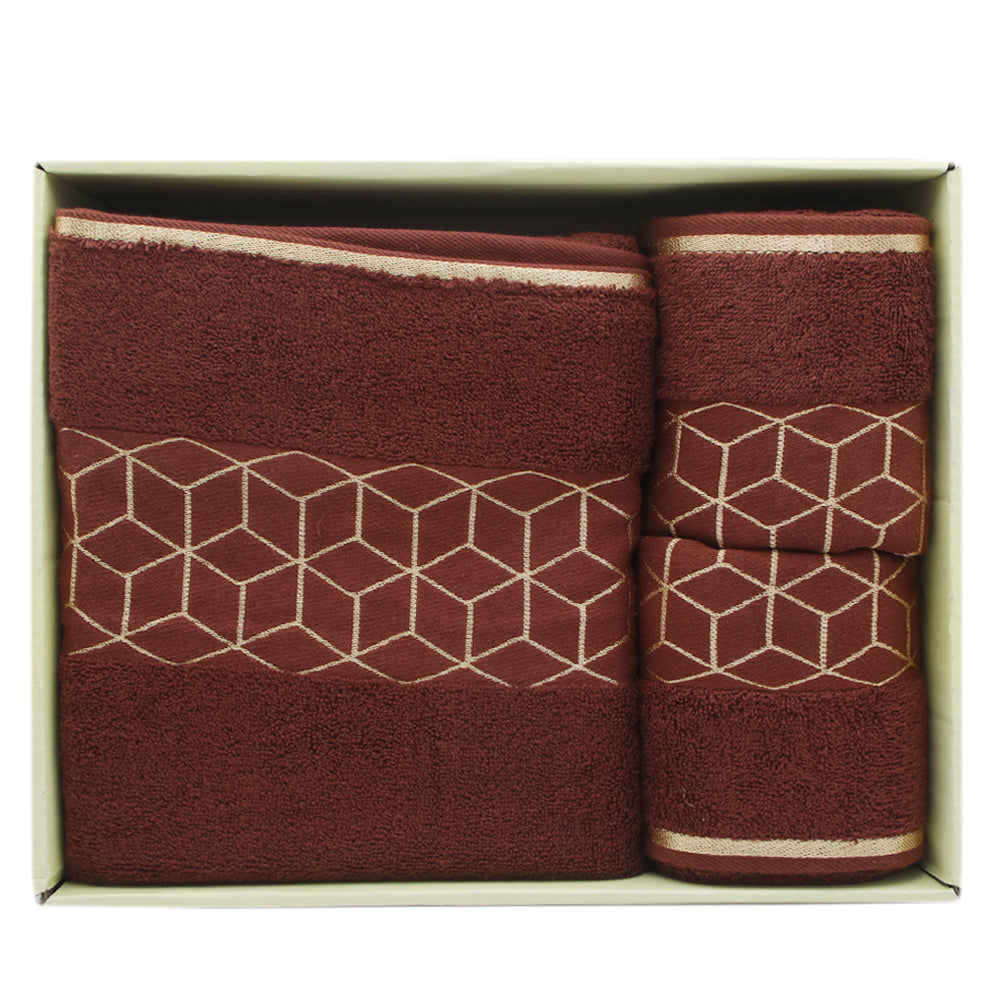 Towel Set Of 3 - Dark Brown, Home & Lifestyle, Bath Towels, Chase Value, Chase Value