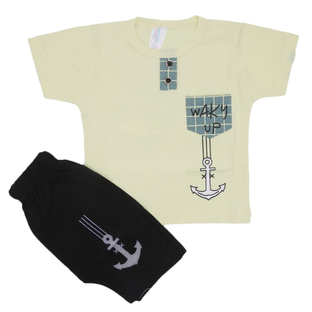Newborn Boys Half Sleeves Suit - Lemon, Kids, Newborn Boys Sets And Suits, Chase Value, Chase Value