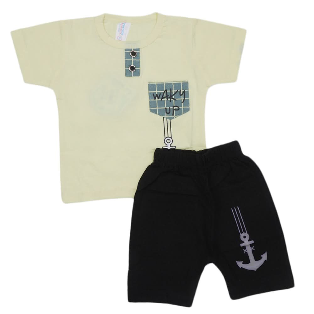 Newborn Boys Half Sleeves Suit - Lemon, Kids, Newborn Boys Sets And Suits, Chase Value, Chase Value