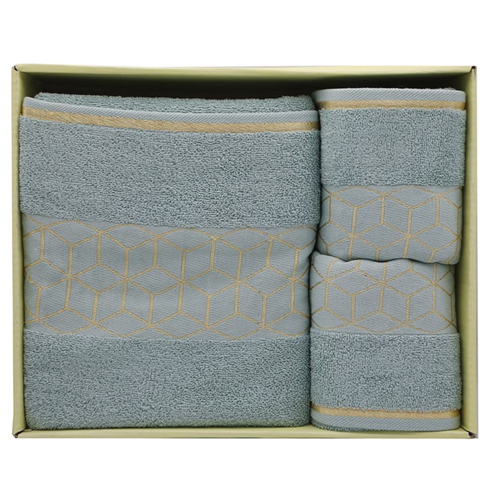 Towel Set Of 3 - Cyan, Home & Lifestyle, Bath Towels, Chase Value, Chase Value