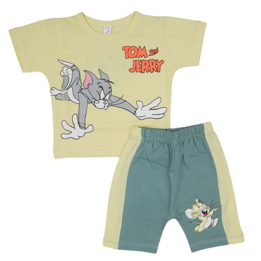 Newborn Boys Half Sleeves Suit - Lemon, Kids, Newborn Boys Sets And Suits, Chase Value, Chase Value