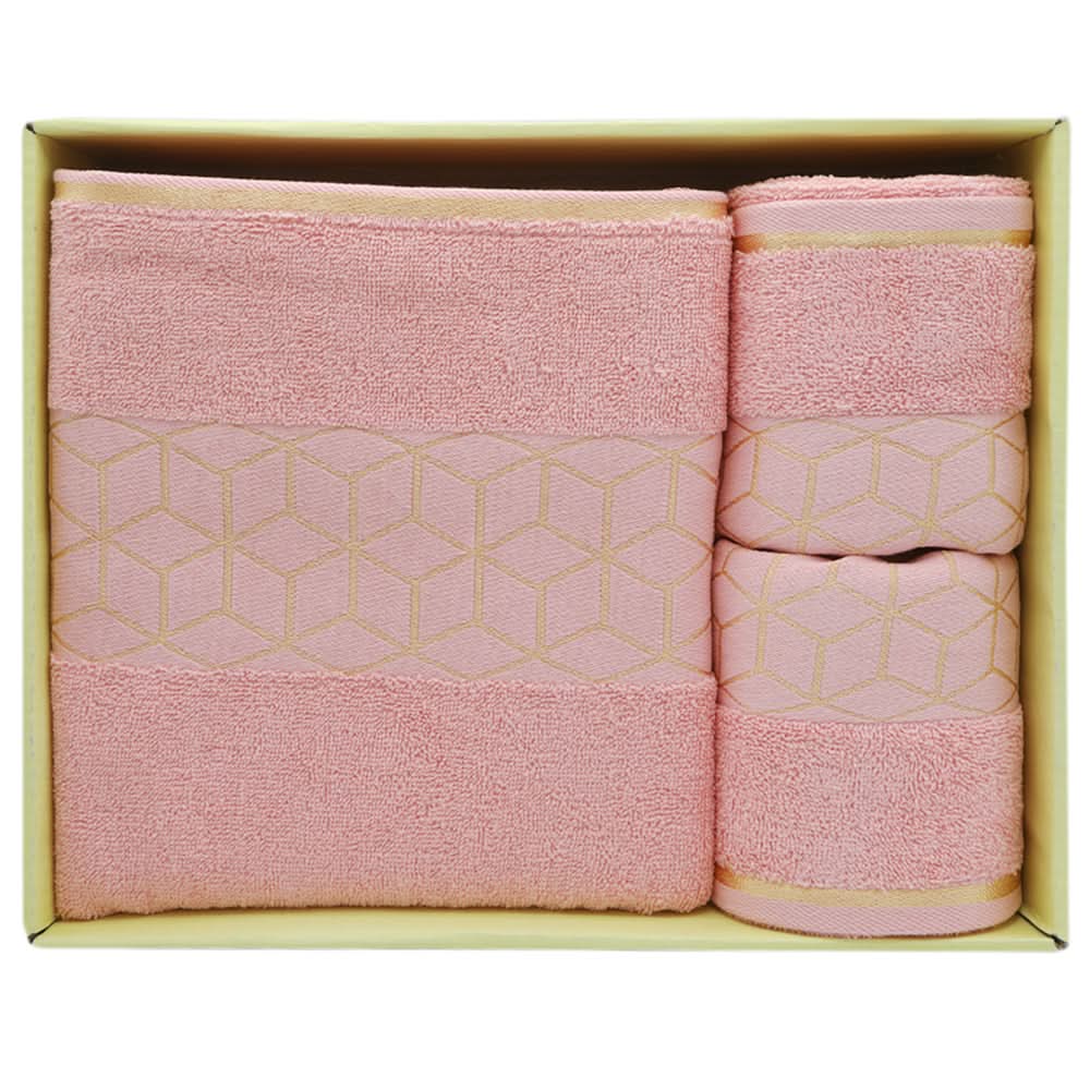 Towel Set Of 3 - Pink, Home & Lifestyle, Bath Towels, Chase Value, Chase Value