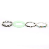 Women's Ring 4Pc - L-Green, Women, Finger Rings, Chase Value, Chase Value