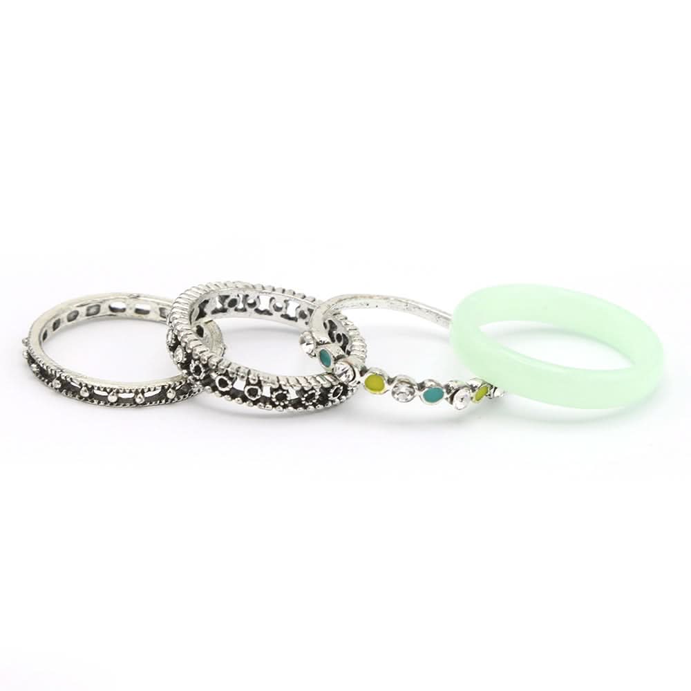 Women's Ring 4Pc - L-Green, Women, Finger Rings, Chase Value, Chase Value