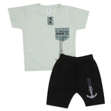Newborn Boys Half Sleeves Suit - Cyan, Kids, Newborn Boys Sets And Suits, Chase Value, Chase Value