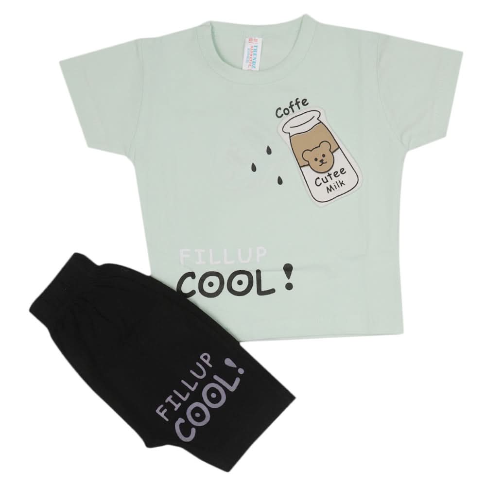 Newborn Boys Half Sleeves Suit - Cyan, Kids, Newborn Boys Sets And Suits, Chase Value, Chase Value