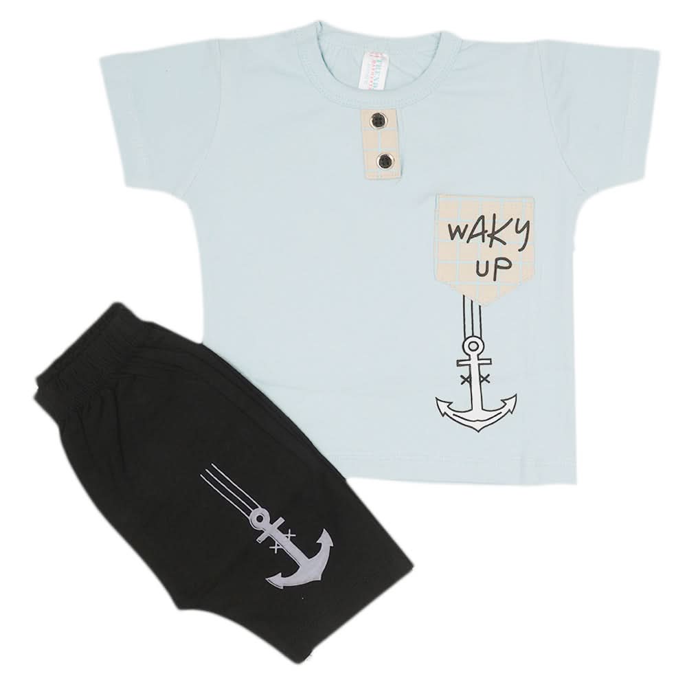 Newborn Boys Half Sleeves Suit - Light Blue, Kids, Newborn Boys Sets And Suits, Chase Value, Chase Value