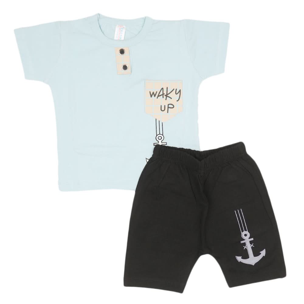 Newborn Boys Half Sleeves Suit - Light Blue, Kids, Newborn Boys Sets And Suits, Chase Value, Chase Value