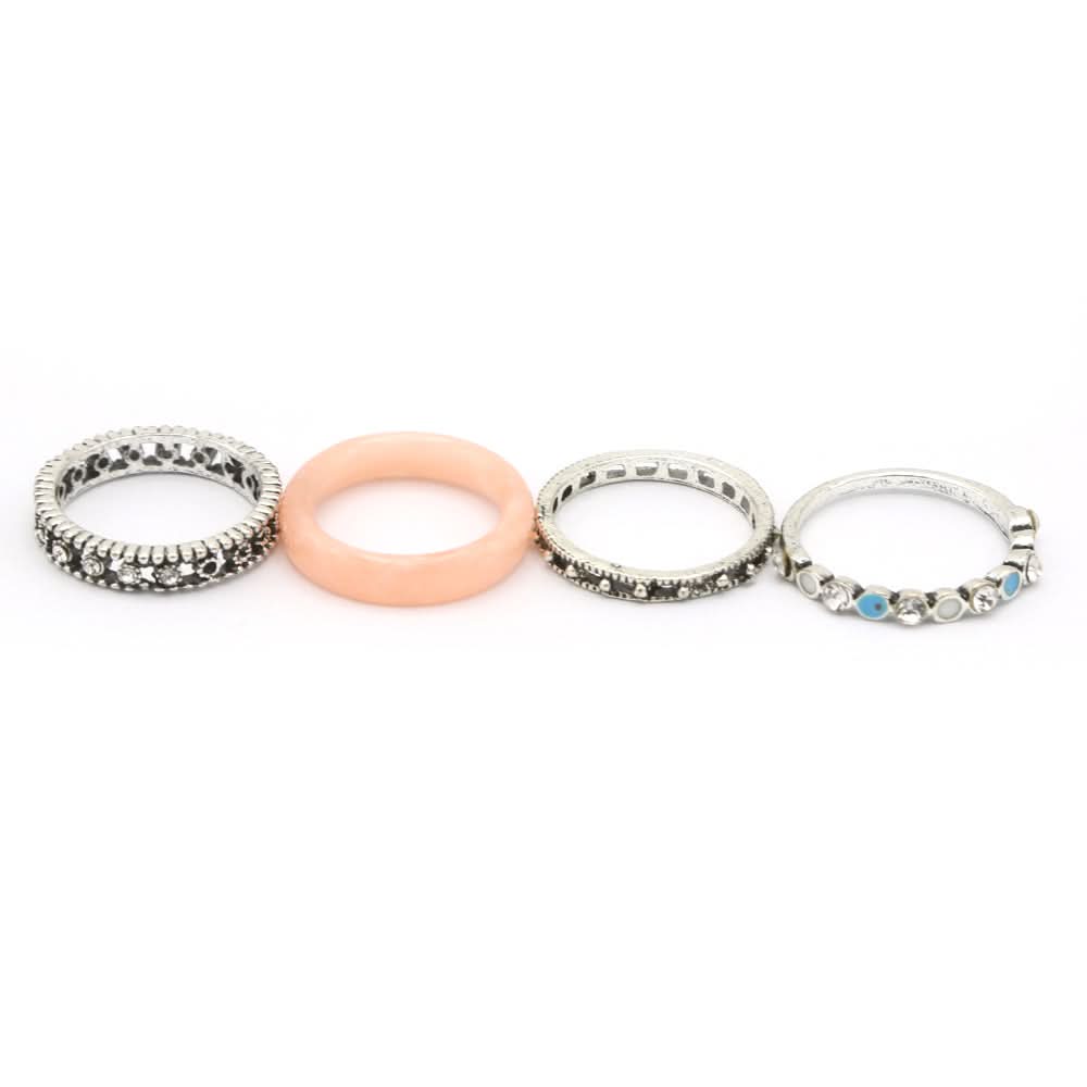 Women's Ring 4Pc - Peach, Women, Finger Rings, Chase Value, Chase Value