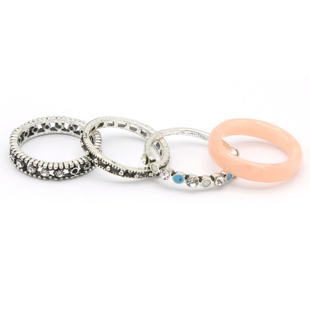 Women's Ring 4Pc - Peach, Women, Finger Rings, Chase Value, Chase Value