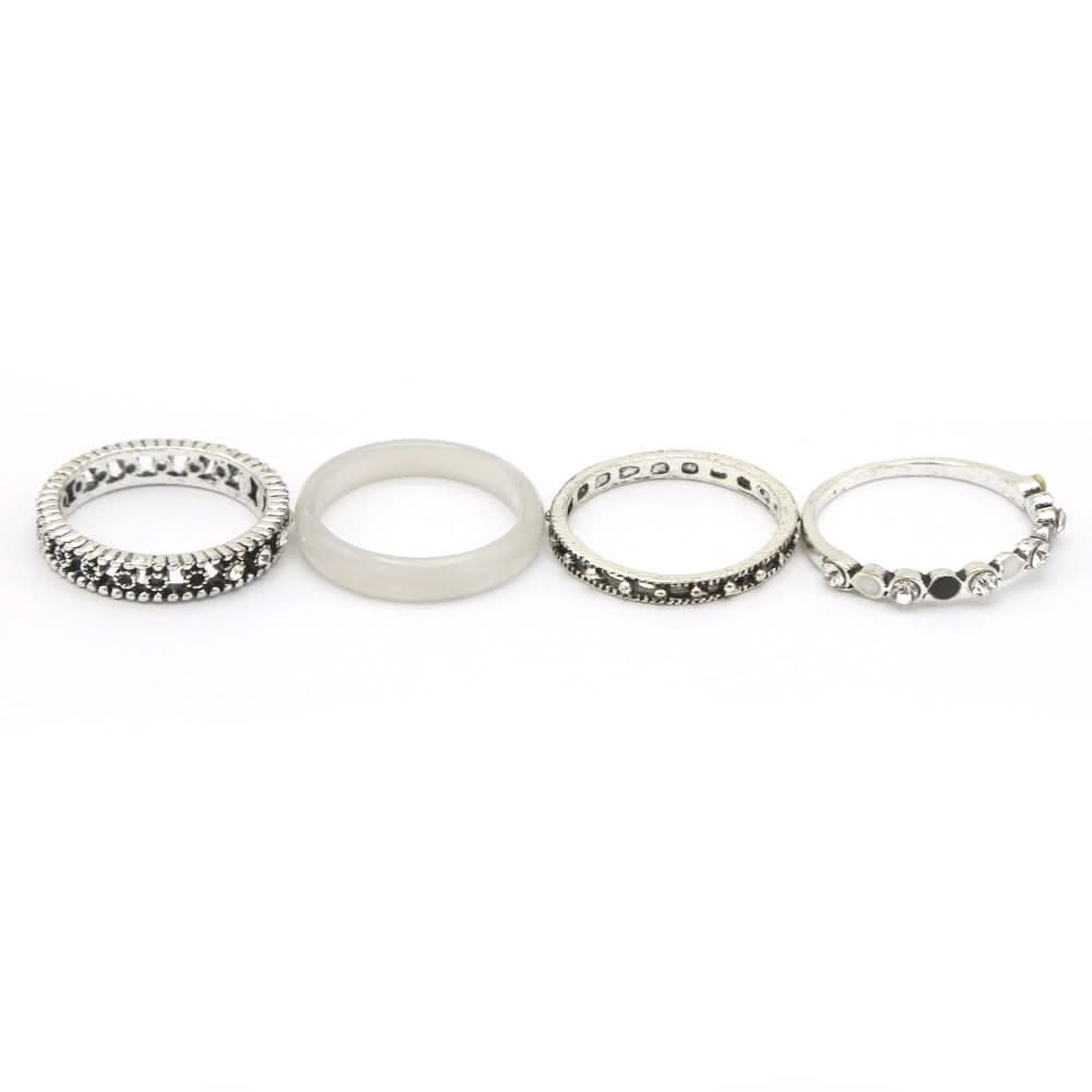 Women's Ring 4Pc - White, Women, Finger Rings, Chase Value, Chase Value