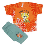 Newborn Boys Half Sleeves Suit - Orange, Kids, Newborn Boys Sets And Suits, Chase Value, Chase Value