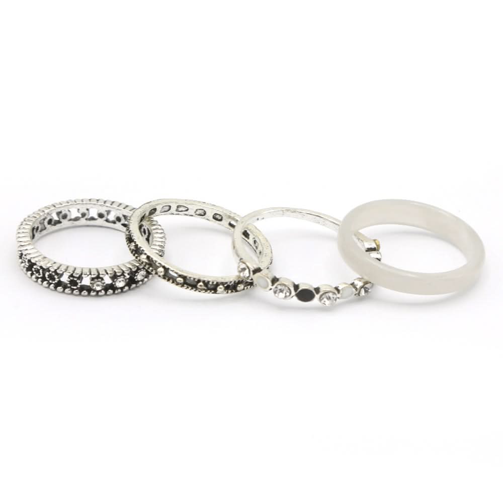 Women's Ring 4Pc - White, Women, Finger Rings, Chase Value, Chase Value
