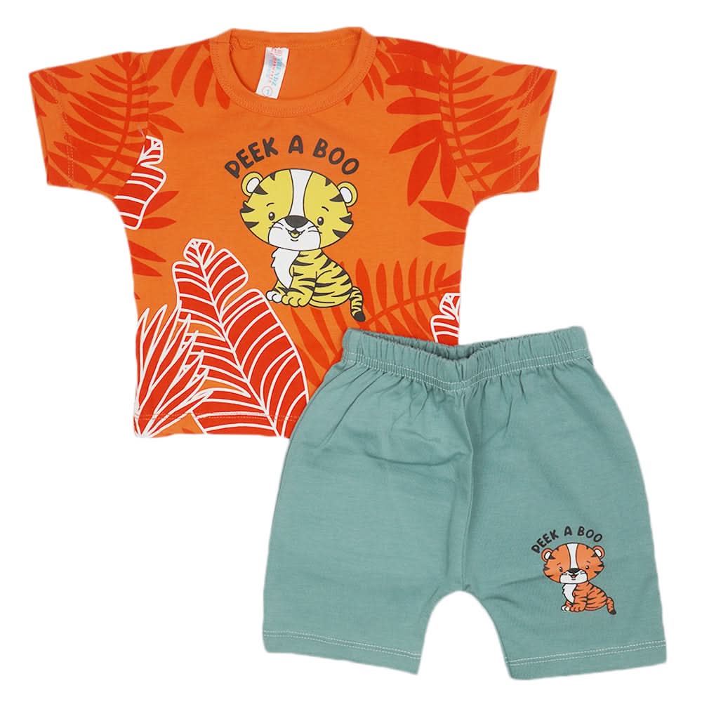 Newborn Boys Half Sleeves Suit - Orange, Kids, Newborn Boys Sets And Suits, Chase Value, Chase Value