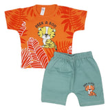Newborn Boys Half Sleeves Suit - Orange, Kids, Newborn Boys Sets And Suits, Chase Value, Chase Value