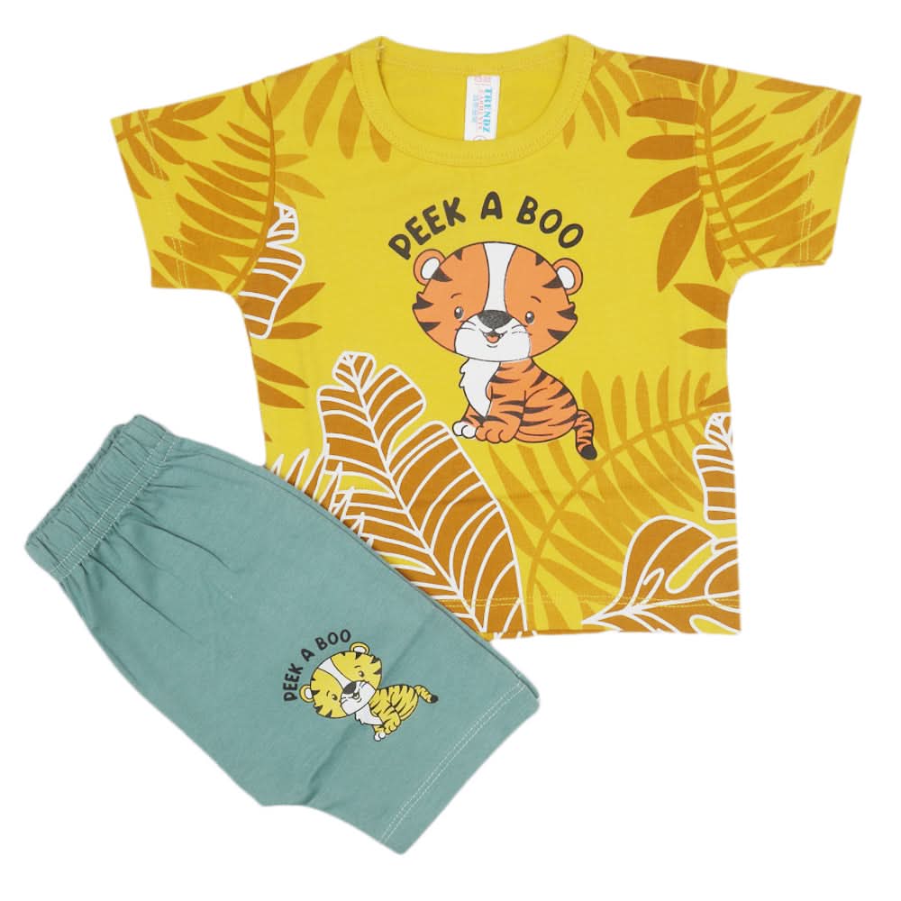 Newborn Boys Half Sleeves Suit - Yellow, Kids, Newborn Boys Sets And Suits, Chase Value, Chase Value