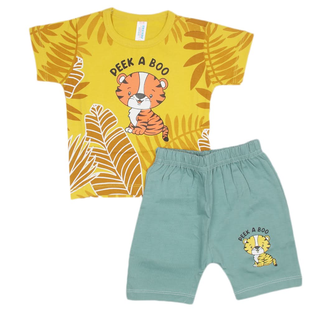 Newborn Boys Half Sleeves Suit - Yellow, Kids, Newborn Boys Sets And Suits, Chase Value, Chase Value