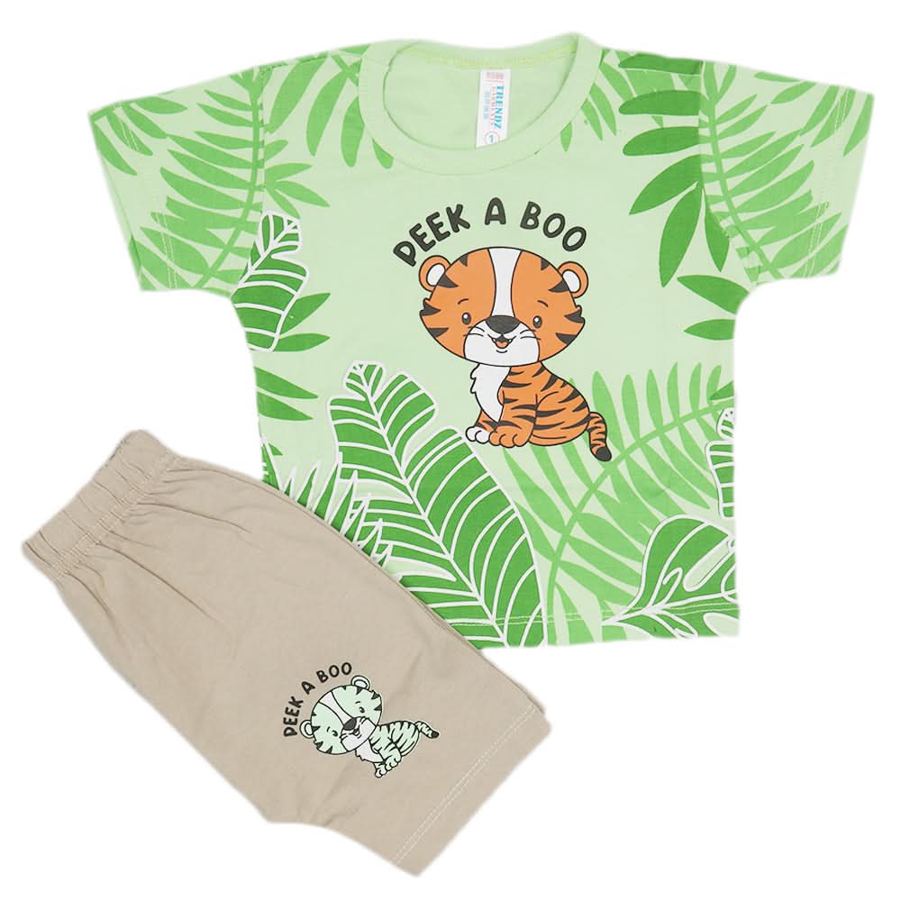 Newborn Boys Half Sleeves Suit - Green, Kids, Newborn Boys Sets And Suits, Chase Value, Chase Value