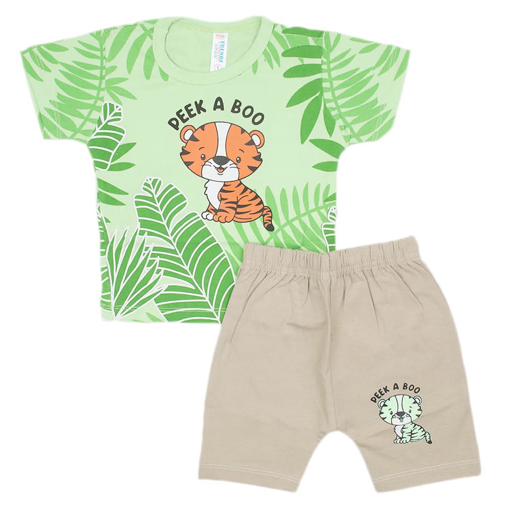 Newborn Boys Half Sleeves Suit - Green, Kids, Newborn Boys Sets And Suits, Chase Value, Chase Value