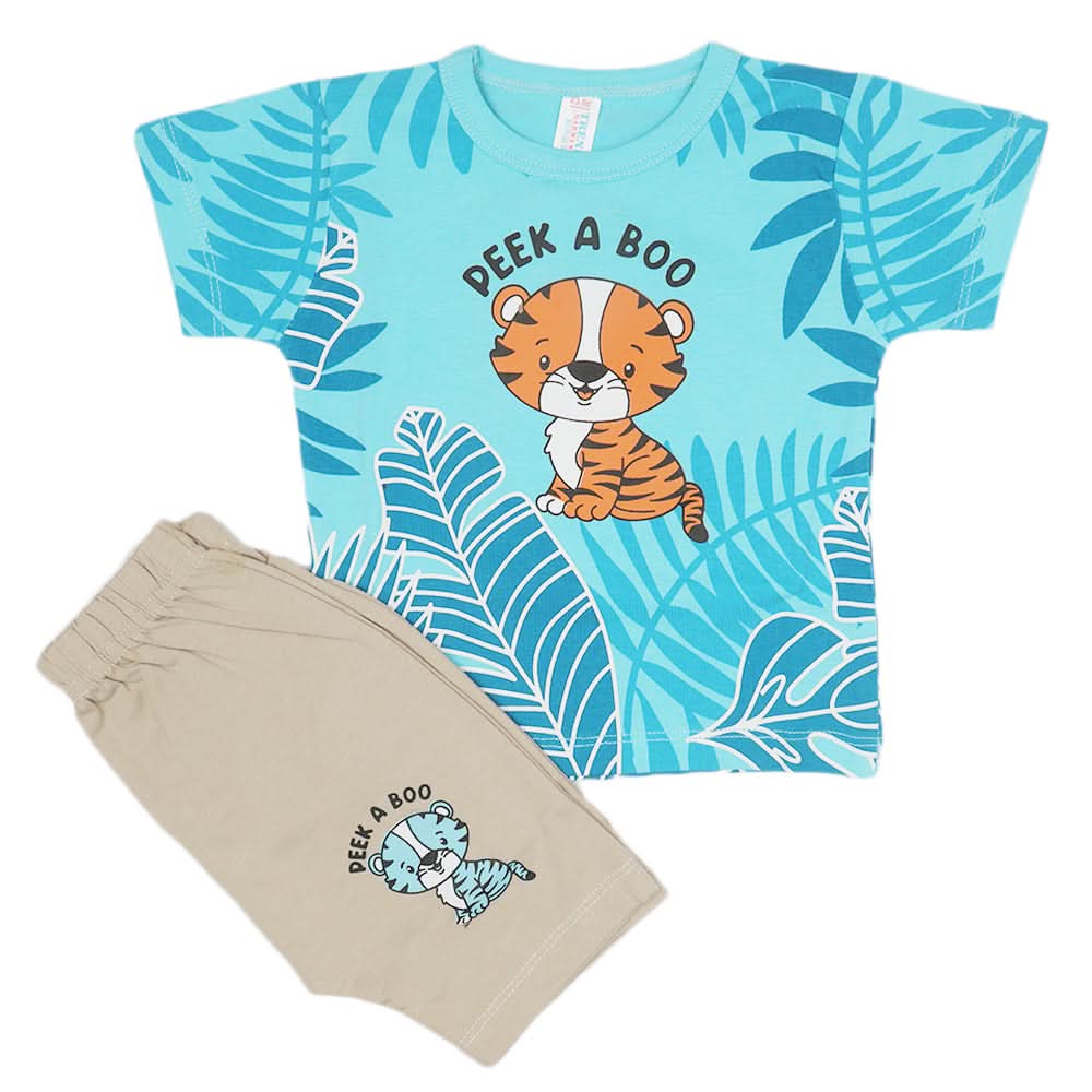 Newborn Boys Half Sleeves Suit - Sky Blue, Kids, Newborn Boys Sets And Suits, Chase Value, Chase Value