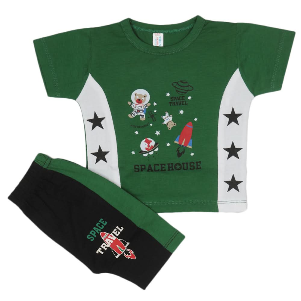 Newborn Boys Half Sleeves Suit - Green, Kids, Newborn Boys Sets And Suits, Chase Value, Chase Value