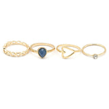 Women's Ring 4Pc - Blue, Women, Finger Rings, Chase Value, Chase Value
