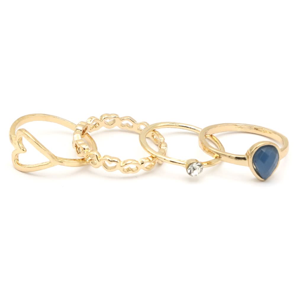 Women's Ring 4Pc - Blue, Women, Finger Rings, Chase Value, Chase Value