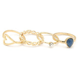 Women's Ring 4Pc - Blue, Women, Finger Rings, Chase Value, Chase Value